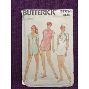 Butterick Sewing pattern 3709 womens pajamas top shorts night shirt size M